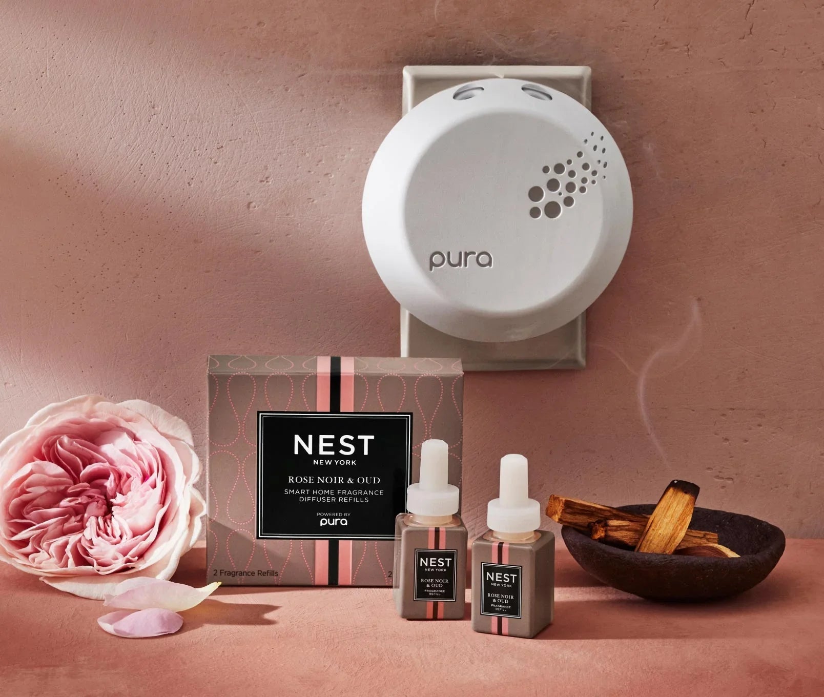 Rose Noir & Oud Refill Duo for NEST x Pura Smart Home Fragrance Diffuser - Smart Vials